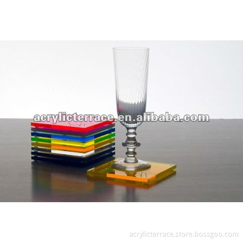 colorful acrylic square coaster display